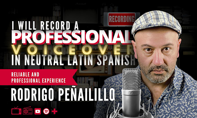 Gig Preview - Record a professional neutral latin male voice over