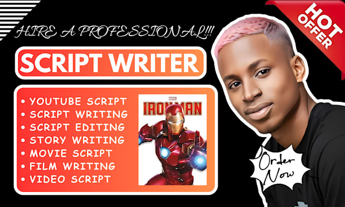 Gig Preview - Craft engaging movie script screenplay feature film scriptwriter youtube video