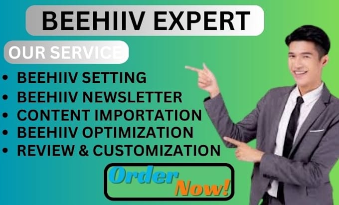 Gig Preview - Setup and customize beehiiv with expert content import and settings review