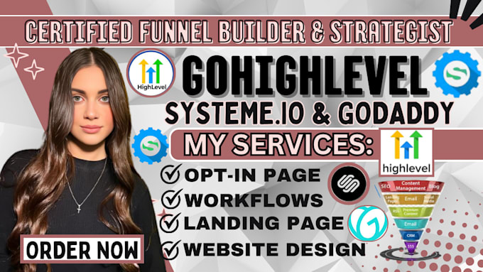 Gig Preview - Build landing page in gohighlevel website or systeme io sales funnel, ghl funnel