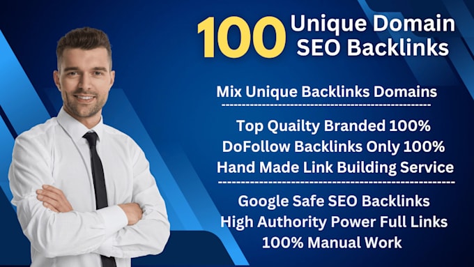 Gig Preview - Build 100 unique domain SEO backlinks on high da pa sites to boost rankings