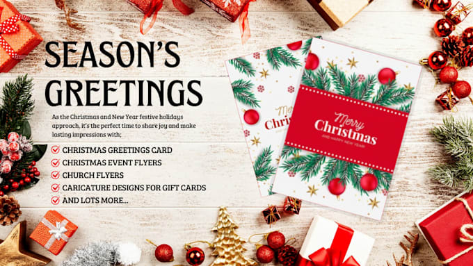 Gig Preview - Design amazing christmas cards, greeting card, birthday card, new year flyer