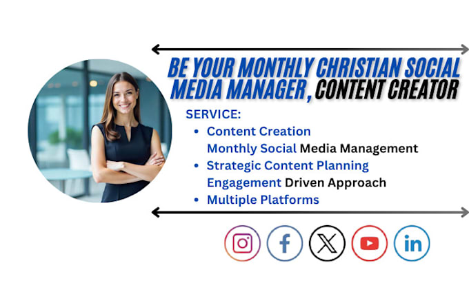 Gig Preview - Monthly christian ministry social media manager, content creator