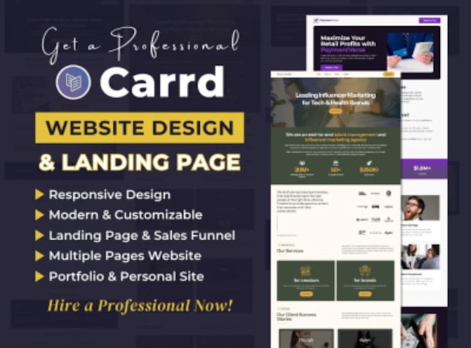 Gig Preview - Design carrd website redesign carrd website card website carrd landing page