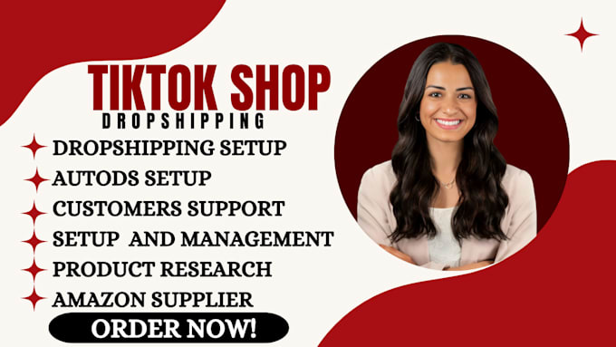 Gig Preview - Set up tiktok shop dropshipping with product hunting, listing, and automation