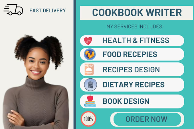 Gig Preview - Write and design a professional cookbook with unique recipes