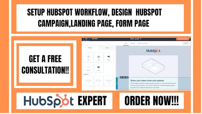 Gig Preview - Setup hubspot workflow design hubspot campaign landing page form page