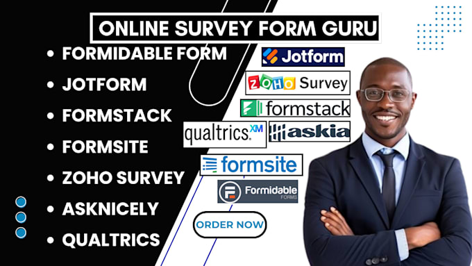 Gig Preview - Do jotform formstack formsite zoho survey qualtrics formidable form asknicely va