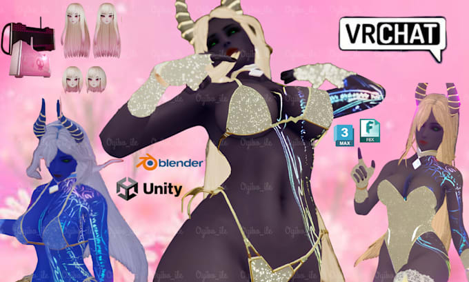 Gig Preview - Model custom 3d vr character, furry vrchat avatar  vrc model, vroid anime vtuber