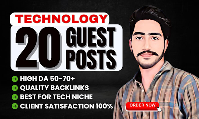 Gig Preview - Publish articles on tech guest posts high da traffic sites, high da guest posts