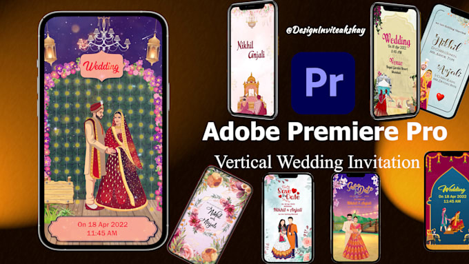 Gig Preview - Make digital wedding invitation video with caricature design