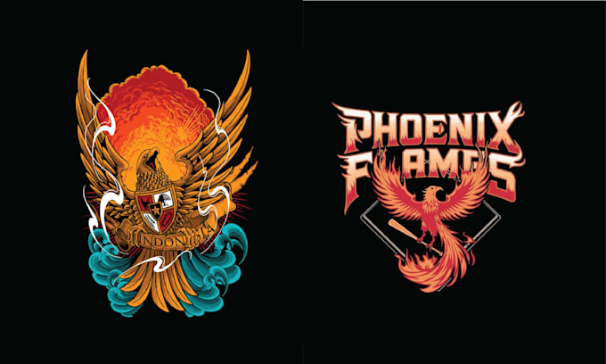 Gig Preview - Design colorful falcon phoenix logo for your business