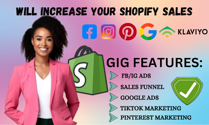 Gig Preview - Increase your shopify sales marketing ecommerce shopify store setup facebook