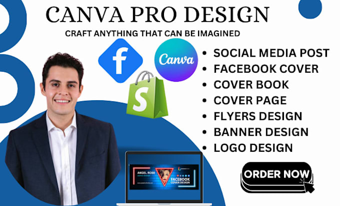 Gig Preview - Design stunning canva facebook cover, logo, banner, flyers, editable for you