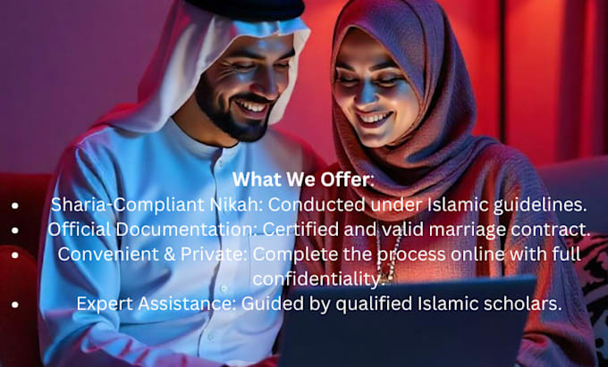 Gig Preview - Conduct professional online nikah services in accordance with shariah