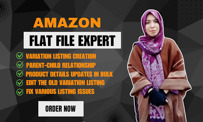 Gig Preview - Do listing creation, fix variation issues and errors by amazon flat file