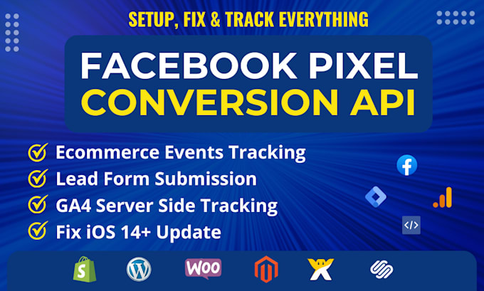 Gig Preview - Setup facebook conversion API meta pixel ga4 ecommerce server side tracking GTM