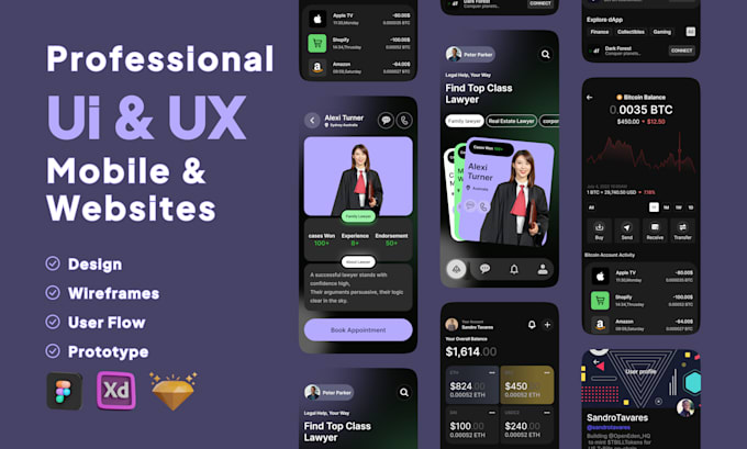 Gig Preview - Create mobile ui ux design, dashboard ui, website ui ux design