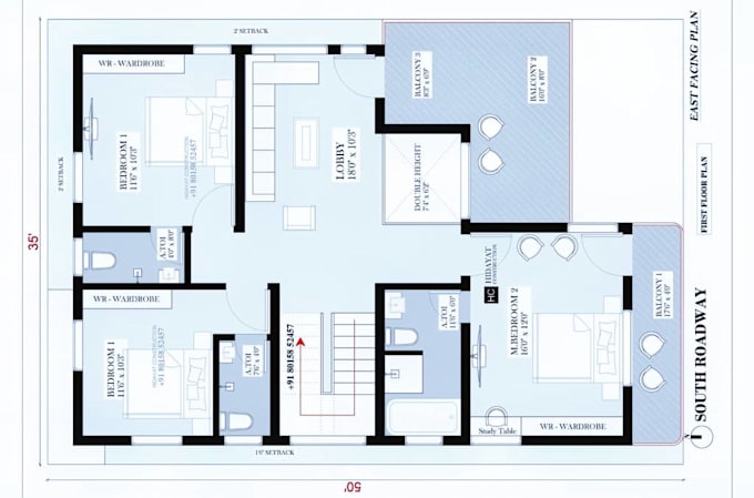 Gig Preview - Design 2d architectural floor plans house plans elevations blueprints in autocad