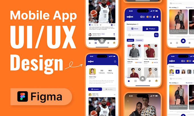 Gig Preview - Do figma mobile app design, app UI UX with wireframe, prototype