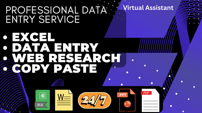 Gig Preview - Be your virtual assistant for data entry, admin work and email management