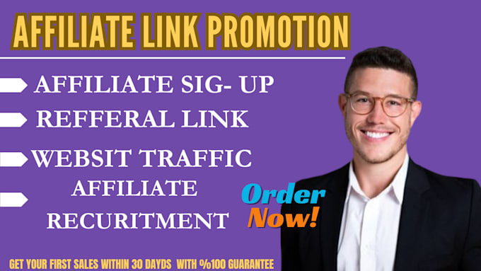 Gig Preview - Do affiliate link promotion affiliate marketing recruitment