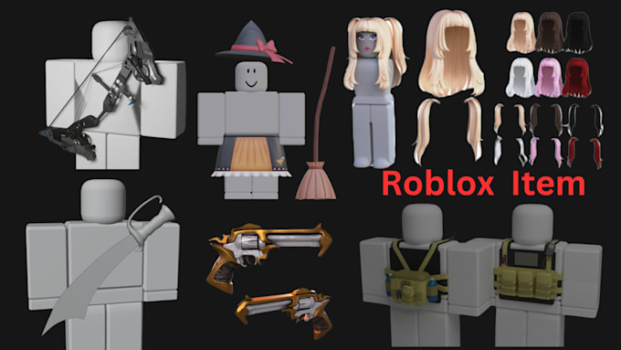 Gig Preview - Create custom ugc roblox accessories roblox cloth, roblox item, roblox hair, hat