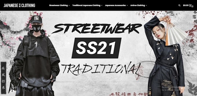 Gig Preview - Design a sleek japanese clothing website anime shopify store streetwear website