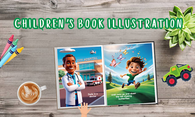 Bestseller - create awesome children story book illustration KDP children story book using ai