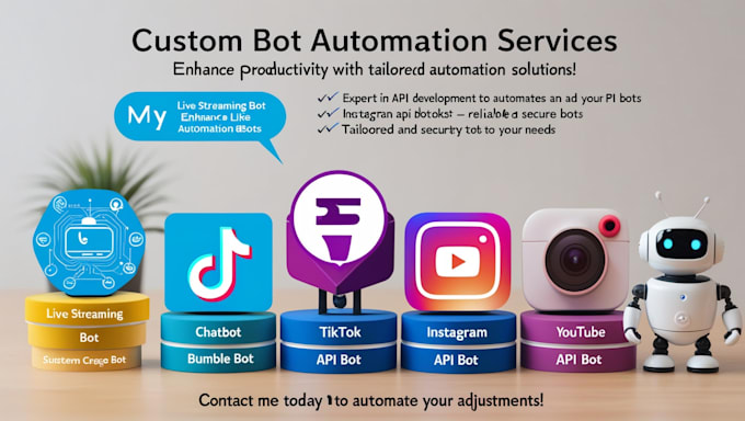 Gig Preview - Instagram api bot, live streaming bot, tiktok api bot, youtube api bot