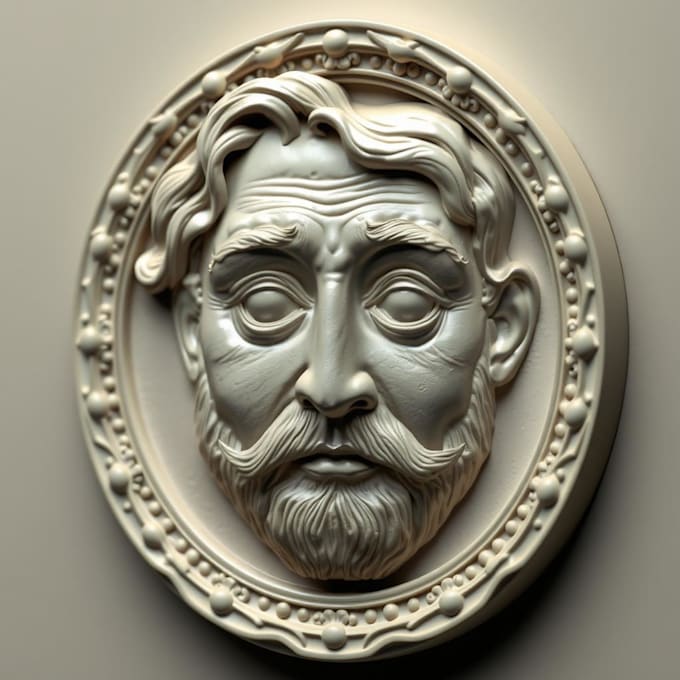 Gig Preview - Sculpt 3d bas relief coin 3d medallion 3d face model coin cnc, stl engraving