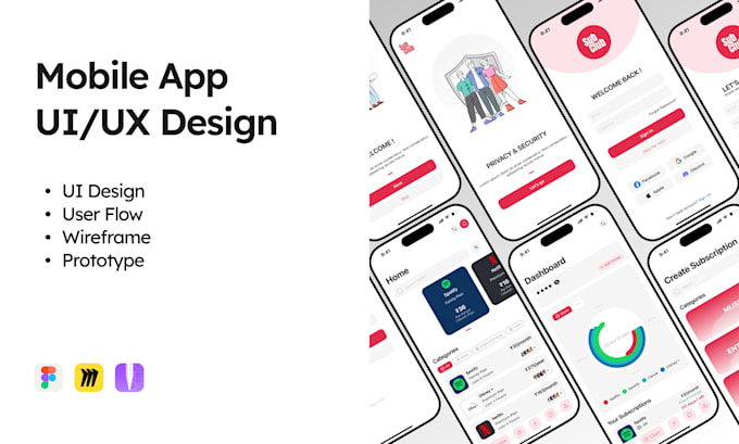 Gig Preview - Design your mobile app UI for modern and professional look