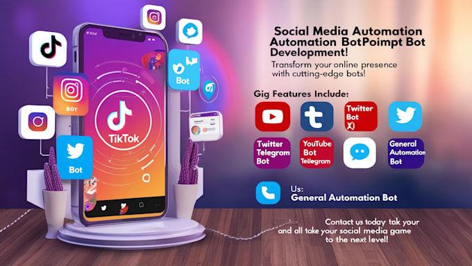 Bestseller - develop instagram API bot, tiktok API bot, youtube API bot, telegram API bot