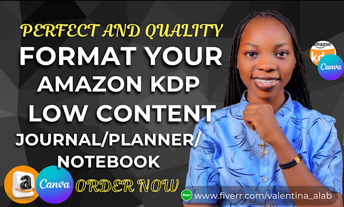 Gig Preview - Format your amazon KDP journal or planner in canva