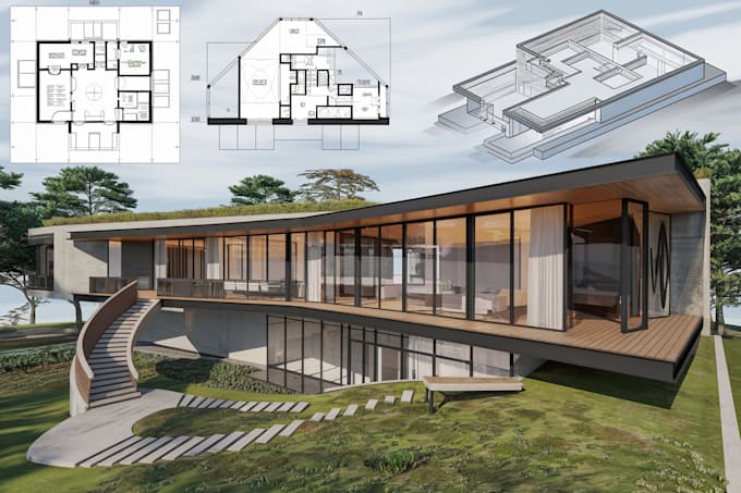 Gig Preview - Draw architectural drawing blueprints elevations and many more in cad