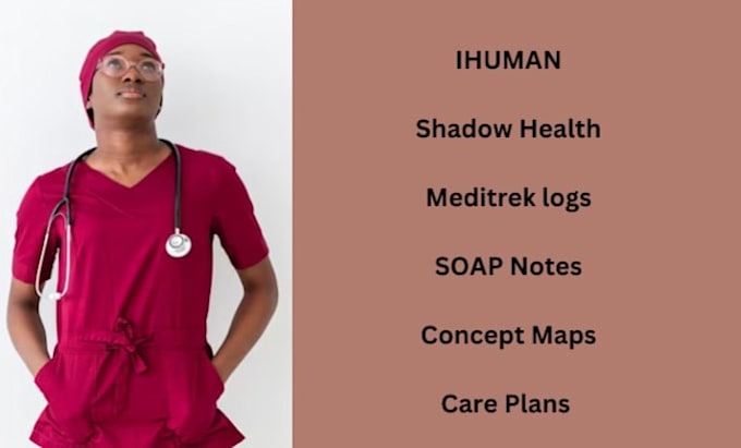 Gig Preview - Do ihuman, shadow health and soap note, care plan