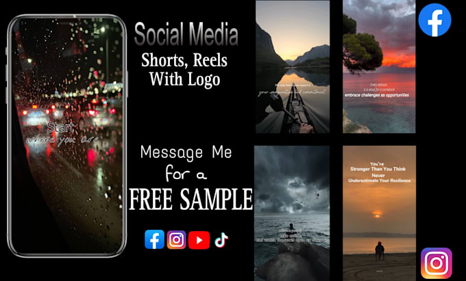 Gig Preview - Create social media shorts, reels with logo