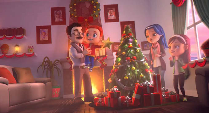 Gig Preview - Make 3d christmas animation, kid cartoon video, santa claus christmas video card