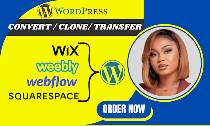 Bestseller - transfer clone or convert webflow, squarespace, wix, weebly to wordpress website