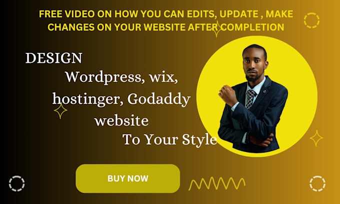 Gig Preview - Do any website on hostinger, godaddy, wix website to your style with video