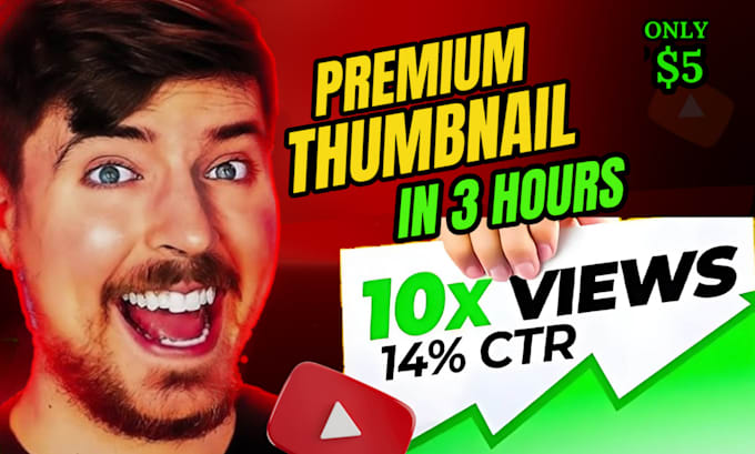 Bestseller - design attractive clickbait youtube thumbnail in 3 hrs