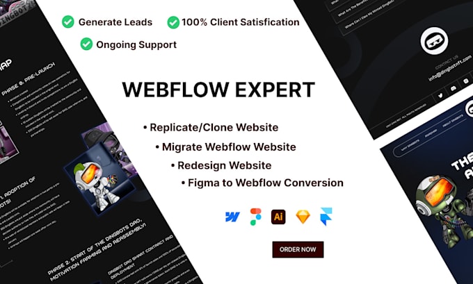 Gig Preview - Seamlessly clone, migrate, or redesign your webflow website professionally