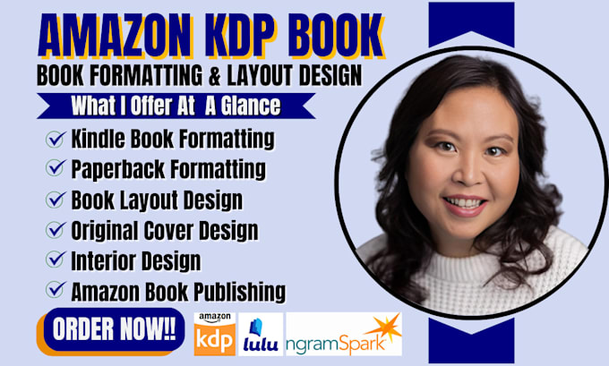 Gig Preview - Do KDP book formatting for amazon KDP ebook formatting for kindle and paperback