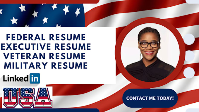 Gig Preview - Write federal resume, usajobs resume executive resume cover letter and linkedin