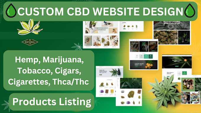 Gig Preview - Design cbd website, cannabis, hemp, marijuana, vape, weeds, tobacco online shop