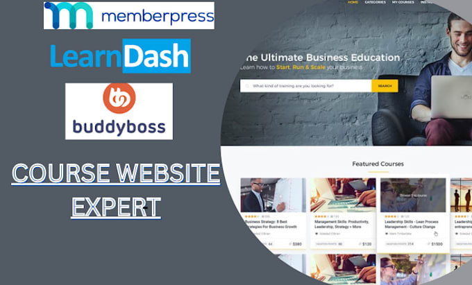 Gig Preview - Build wordpress lms learndash tutor lms website buddyboss