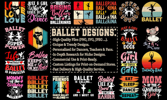 Gig Preview - Create custom ballet t shirt designs for dancers and pod