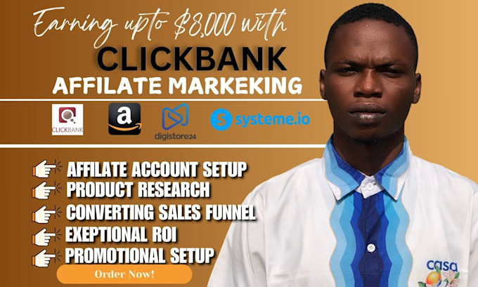 Gig Preview - Build clickbank and amazon affiliate marketing product link with sales