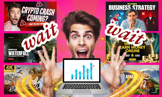 Gig Preview - Design great and attractive youtube thumbnails for your