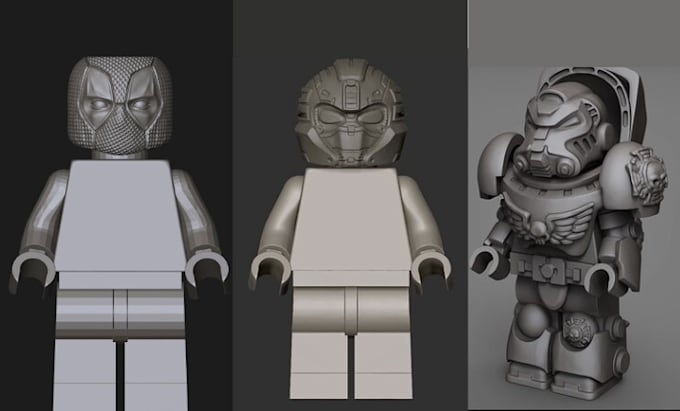 Gig Preview - Design 3d lego model, minifigures, 3d minecraft, hard surface, sci fi, stl file